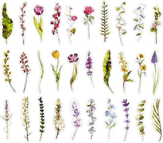 Colorful Flower Bookmarks, 30 PCS (Unknown Flower)