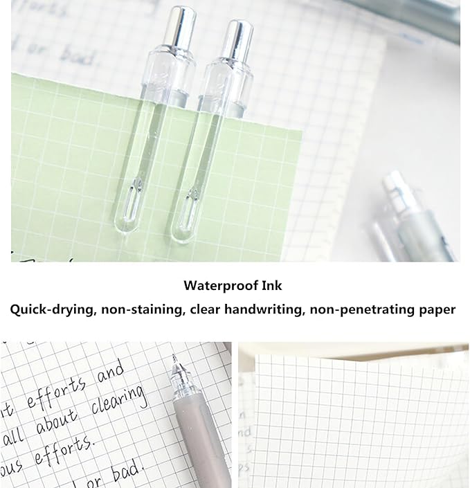 DUNBONG 0.5mm Fine Point, Black ink gel pens, Retractable Gel Pens, Quick Drying, Writing, Box of 6 Pens