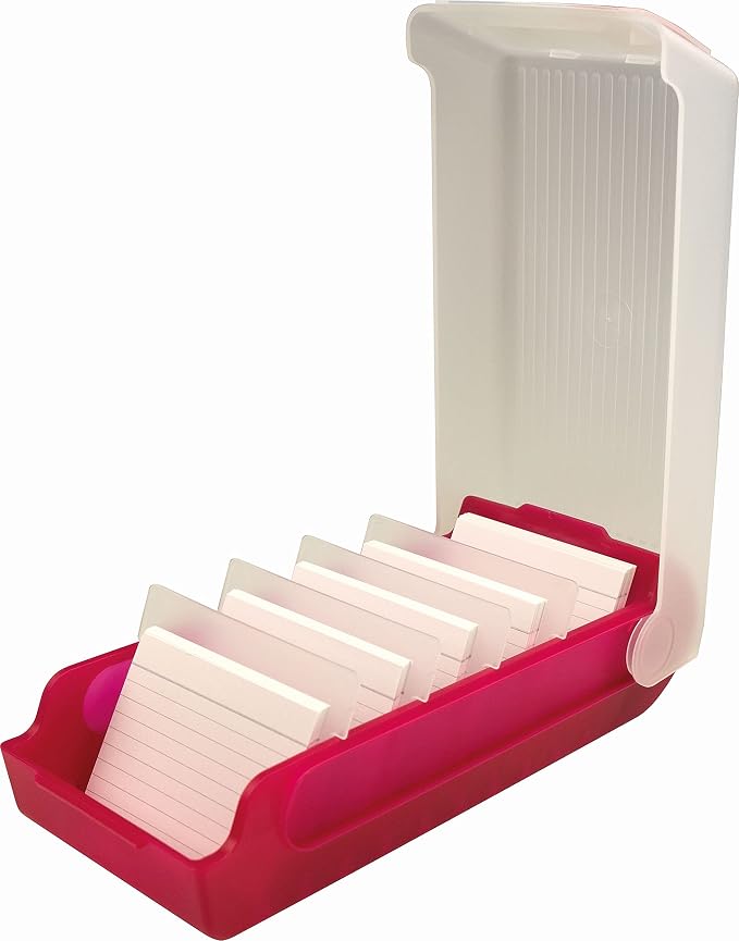 Helit BeeBox Flash Card Box A8 for 600 Cards Red