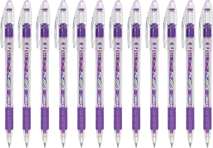 Pentel Solar Pop Neon Gel Pen, (0.6mm) Medium Line, Violet Ink - K96-V