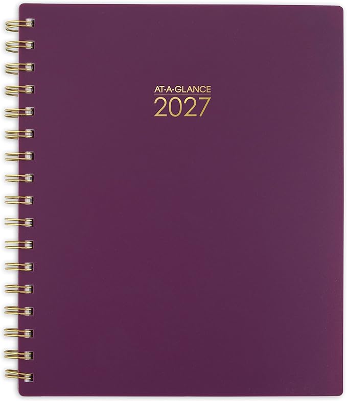 AT-A-GLANCE 2027 Planner, Weekly & Monthly, 13-Month Jan-Jan, 7" x 8.75", Harmony, Mulberry (1099-805-18-27)