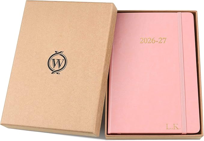 Wykeham's Executive 2026-27 Daily Journal Planner – Mid-Year Academic Diary (Personalized Rose, 8.5"×5.5")