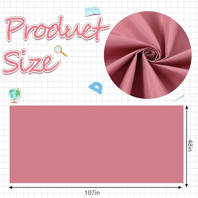 Mindsoft Bulletin Board Fabric 48 '' x 107 '' Class Fabric for Classroom Bulletin Board Decor, Pillows, Curtains, Crafts(Deep Rose)