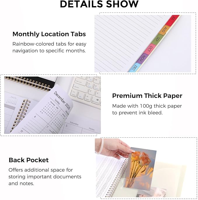SKYDUE Appointment Book 2026-2027, Academic Hourly Planner from July 2026 - June 2027, 8.5" x 11" Weekly & Monthly Schedule Planner with 15-Minute Interval- Perfect for Daily Planning Creamy Oatmeal
