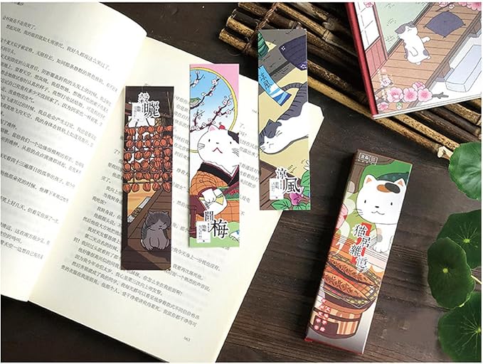 Cute Funny Animal Theme Colorful Bookmarks, 30 PCS (Japanese Cats)