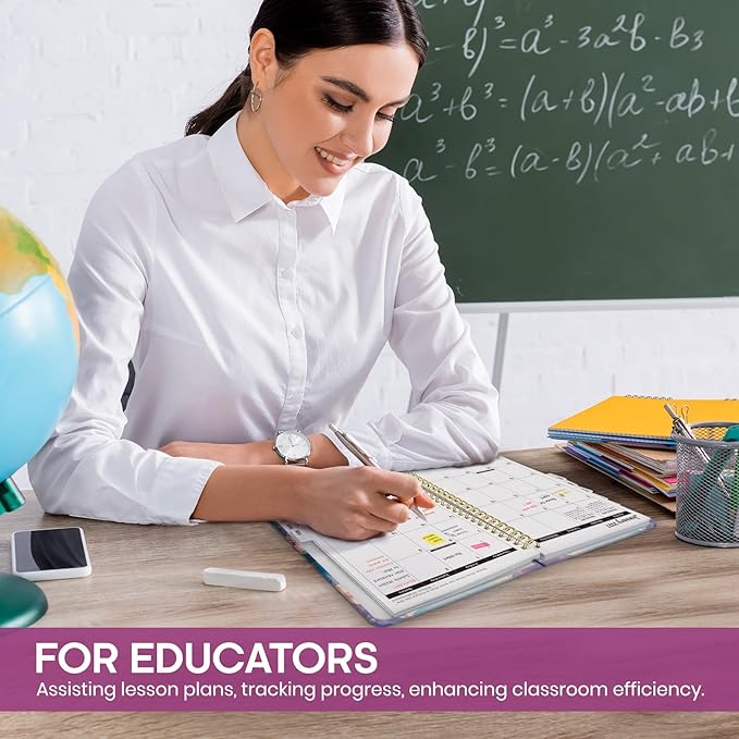 Academic Planner 2026-2027, Weekly and Monthly Calendar Book, July 2026 – June 2027, Hardcover Planner with Tabs, Perfect for Teachers, Students, Women & Men, A5 (6.4" x 8.5") - Blush Horizon
