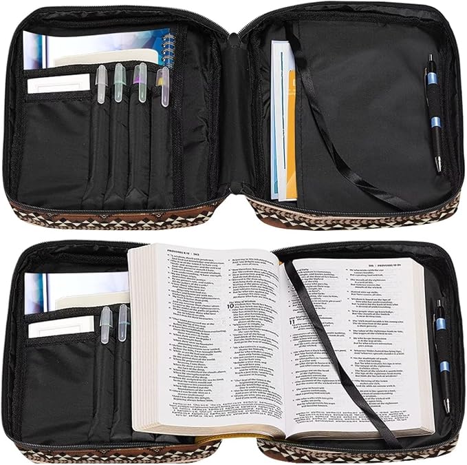 Coldinair Tribal Horse Ethnic Geometric Bible Case for Women Bible Bag Covers for Girls,Book Carrying Case Holder for Women,Fits for Standard/Large Size Bible