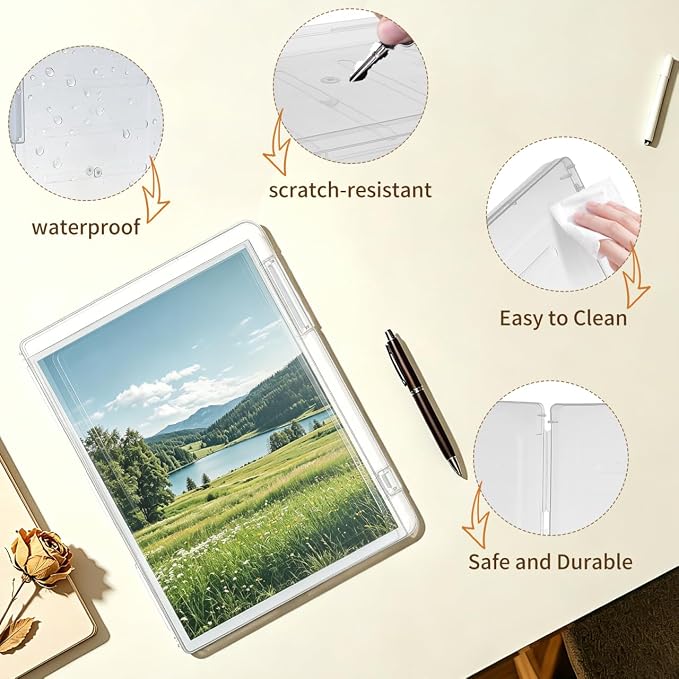 Veemoon 6 Pcs Document Holder A4 Clear File Storage Box, Transparent Plastic Organizer Lid, Office School Home Paperwork Desk Management