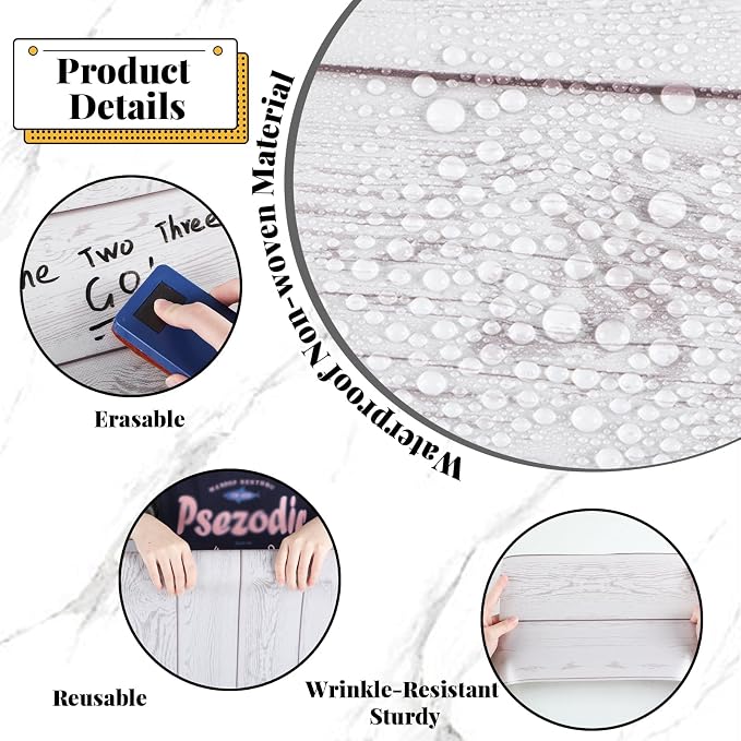 White Wood Bulletin Board Roll Reusable Waterproof Erasable White Wood Non-Woven Fabric Bulletin Board Roll Wrinkle Resistant Background Poster for School Classroom Decor Wrap DIY Crafts 15.7" x 20ft