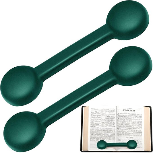 Eersida 2 Pieces Weighted Bookmarks Book Weight Page Holder Rubber Book Weight Bookmark Portable Weighted Rubber Page Holder for Adults Reading(Green)