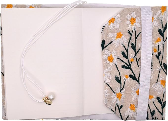 BLBMH B6 Notebook Cover 5x7.2 | Handmade Fixed Non-Stretch Fabric Sleeve with Bookmark | for Small Journal Planner Travelers Notebook | Gift for Women - Daisy B