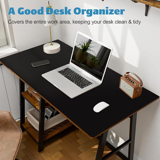 YQE Huge Mouse Pad 3XL: 47.2 x 22.8'' Oversized Extended Desk Mat XXXL, Extra Large Big Gaming Mousepad for Full Desktop, Giant Mouse Pads Computer Desk Pad Thick | Black | Stitched Edge | Waterproof