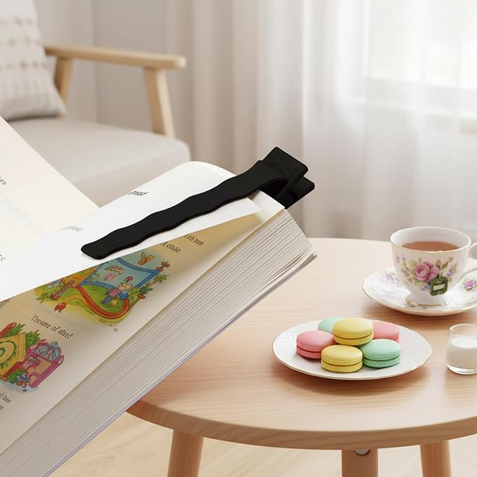 Book Marks for Reading, 3 Pack Silicone Automatic Bookmarks Clips, Book Markers Page Holder Tracker, Book Lover Gifts, Book Club Bookish Office Gifts for Teachers, Readers, Women, Men, Kids