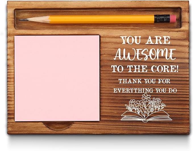 Inspirational Teacher Quotes Sticky Note Holder, Thank You Teacher Appreciation Gifts from Student Self-Stick Note Pad Holders GSH26