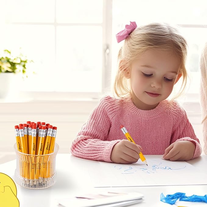 ZWlOT Golf Pencils with Eraser, #2 HB Half,4" Mini,Pre-Sharpened,120/200/320 Count Pencils Wood Cased Short for Classroom, Office, School, Wedding and Party Game(Yellow-320pcs)