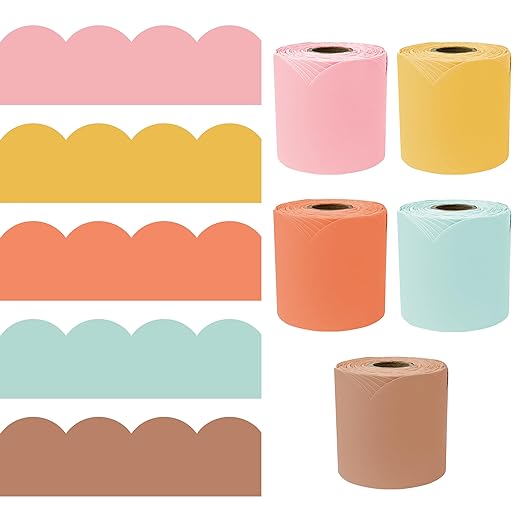 Carson Dellosa Retro Bulletin Board Borders - 325ft Pink, Yellow, Orange, Green, Brown Groovy Classroom Décor, Teacher Supply, School, Office Cork or Whiteboard, Wall, Locker, Party Decoration 5 Pack