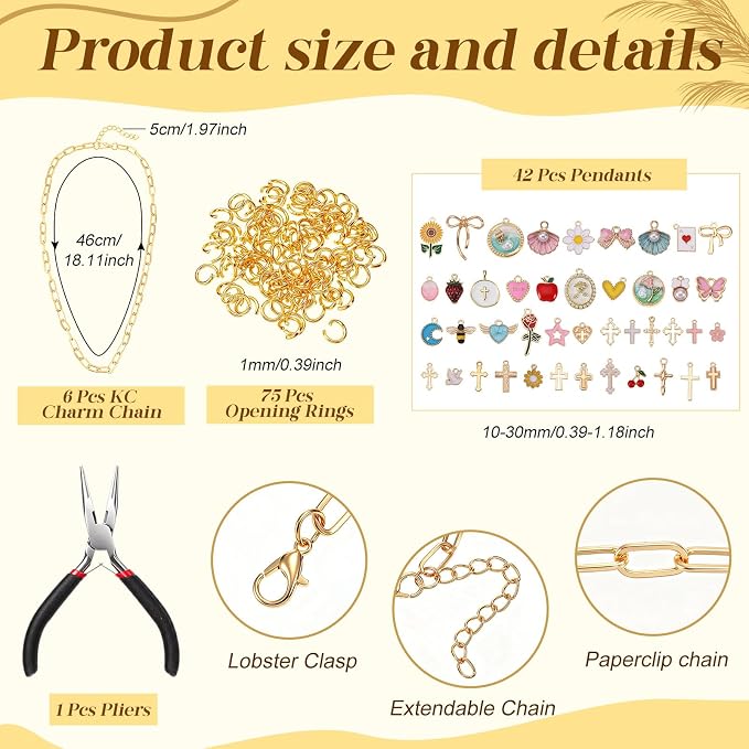 124 Pcs Bible Chain Bookmarks Making Kit, Metal Charm Bookmark DIY, Christian Scripture Accessory Faith Gift, Jewelry Bible Religious Decor for Study DIY Craft Supplies (Fancy)
