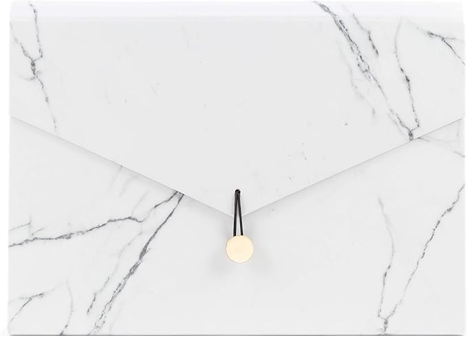 U Brands Fashion Expandable File Folder, Letter Size, 13 Pockets, Marble Print