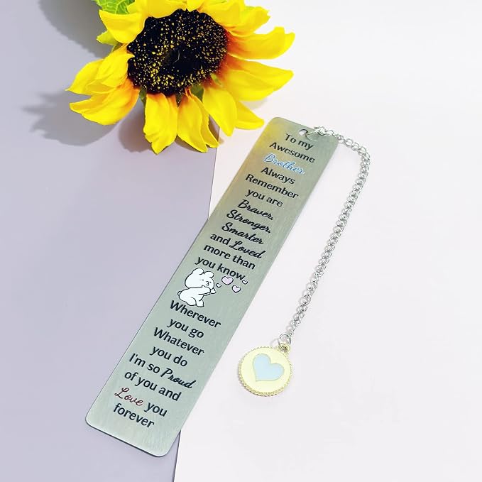Awesome Brother Bookmarks Graduation Gifts Inspirational Go to University Encourage Keepsake Men Birthday Christmas Back to School Present Best Wishes Book Accessory from Big Middle Little Brother Sis
