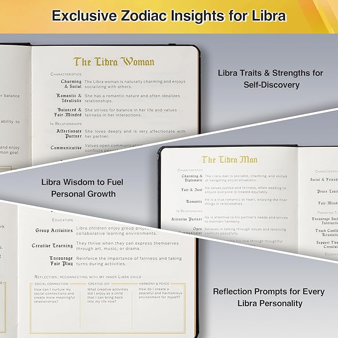 AuroPlanner Libra Zodiac Undated Planner – Monthly Weekly Daily Astrology Portable Journal Notebook, A5 (5.8” × 8.3”), 160 Pages 4-Month Layout, 100 GSM Paper