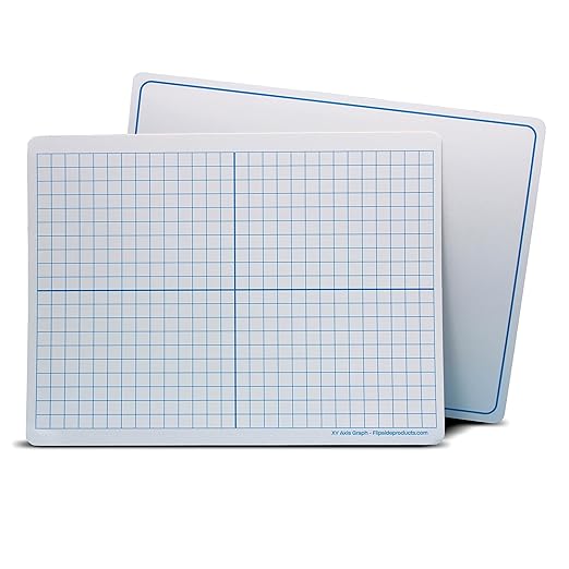 Flipside Products 9" x 12" Two-Sided XY Axis Dry Erase Learning Mat, Flexible, Education Learning, Graph, Economical - 12 Pack