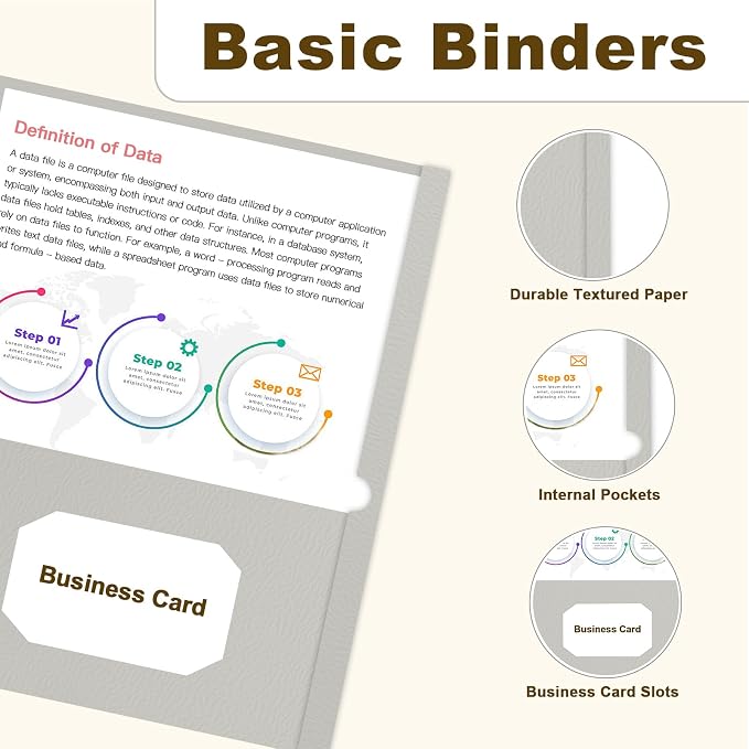 Folders with Pockets, LAYZZ 30 Pack Paper Pocket Folders, 2 Pocket File folders Fits Letter Size Paper, for School Office and Home (Grey)