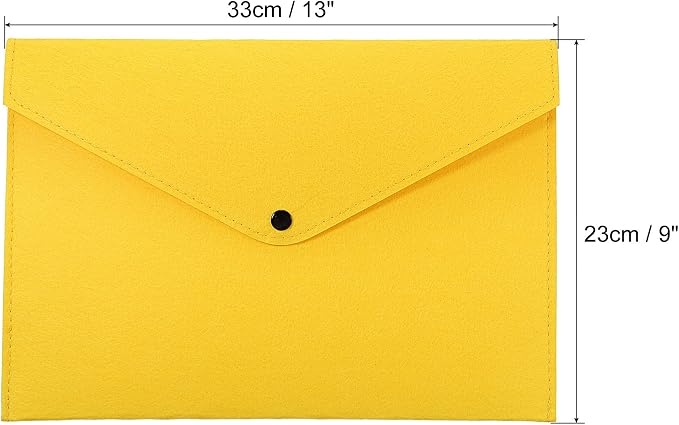 PATIKIL File Bag Felt Folder 2 Pack A4 Envelope Document Storage Pouch Organizer for Office Business, Red Yellow
