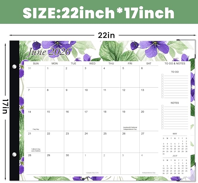 Desk Calendar 2026-2027 - Large 22x17 Monthly Calendar, 18 Month Desk Top Calendars (Jan 2026–Jun 2027) Teacher & Office Desk Calendars Organizer (white, 22 * 17)
