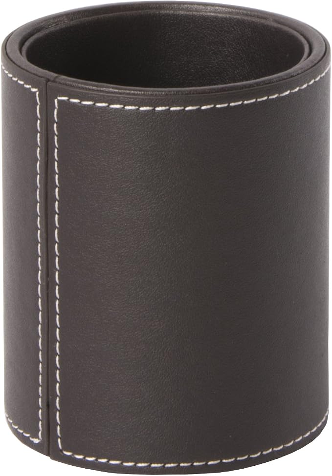 Osco BPUPP1 Faux Leather Pen Pot - Brown