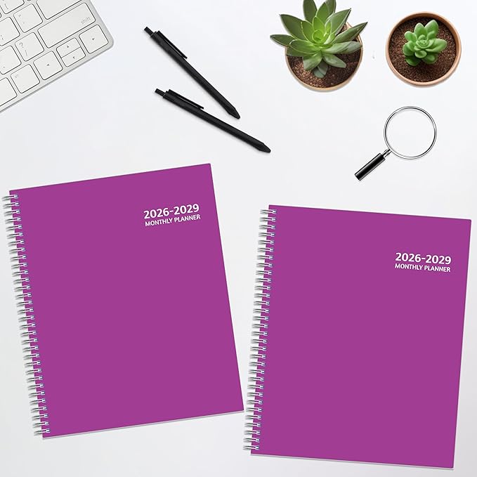 Monthly Planner 2026-2029, 36 Months Calendar Planner 2026-2029 from Jul 2026 – Jun 2029, 8.5'' x 11'' with Ruled Spread, Flexible Cover, Spiral Wirebound, Pocket, Coated Tabs, Notes ＆ Habit Tracker
