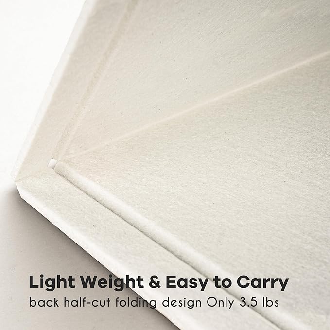 Lightomorrow Large Bulletin Board - 60 x 36 Inches, Decorative Felt Pin Board for Wall - 5' x 3' Foldable Photo Display Board with Self-Adhesive Tape, Includes 20 Push Pins - White