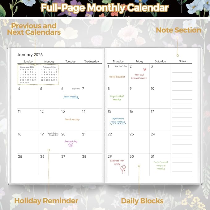 SKYDUE B5 Monthly Planner 2026-2027, 2 Year Calendar Planner from January 2026 to December 2027, 7"x 10" Organizational Planner for Office, School & Personal Use
