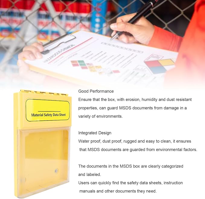 banapoy Visual Document Storage Box, Magnetic Wall Mount MSDS File Storage Box, Water Proof Outside Project Data Display Case, Safety Document Paper Holder