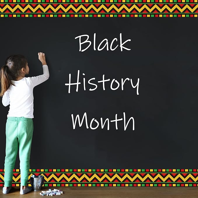 75Ft Black History Month Bulletin Board Borders,Bulletin Board Decorations Kente Classroom Decor Kwanzaa Juneteenth Party Decor for Door Office School