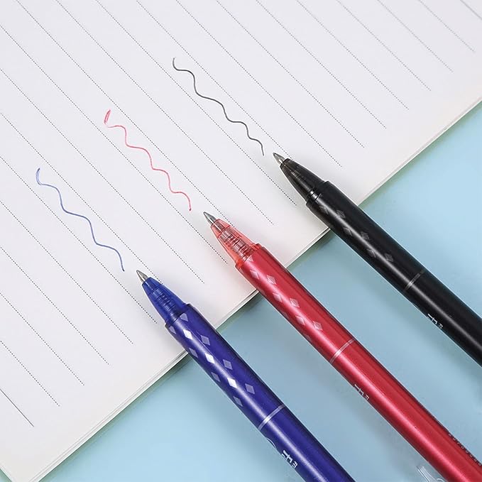 MOZXIRZ 6 Pcs Erasable Gel Ink Pens Retractable Pens 0.5mm Fine Point Black Ink Smooth Writing Erasable Pen for Women Men Girls Boys Office School Supplies (6Pcs Black Ink)
