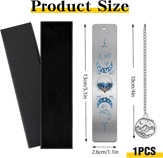 Acotar Bookmark Gift for Women - Fantasy Charm Moon Mountains Metal Book Marks Merch Reading Girls Aesthetic Page Markers Reader Bookish Book Lovers Men Birthday Student School Accessories