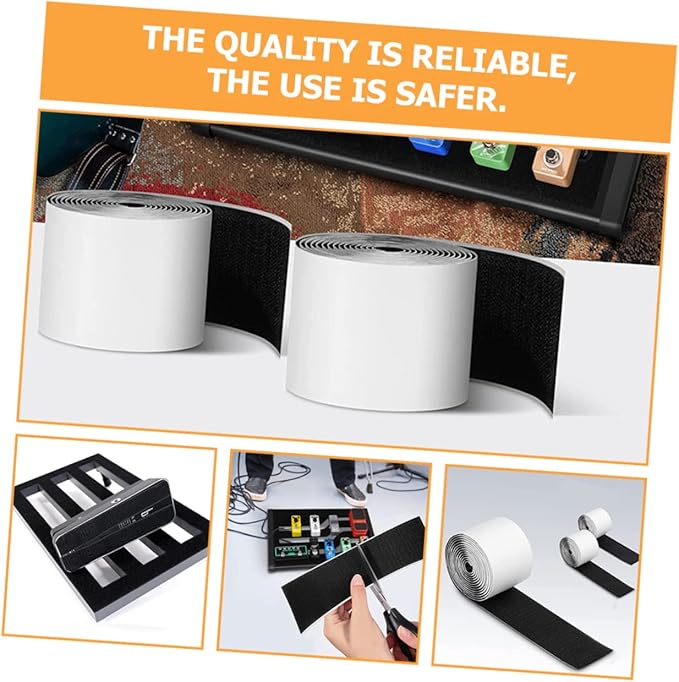 2rolls Guitar Pedal Mounting Tape Heavy Duty Hook and Strip for Secure Pedal Board Attachment Easy to Use and Strong Adhesive