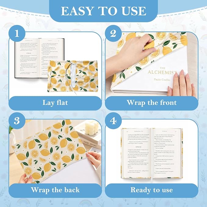 6 Pack Stretchable Book Covers, Jumbo Book Covers for Paperbacks Hardcover Books up to 9 x 11 Inches, Reusable Washable Protective Fabric Books Sleeves, Pink Bow