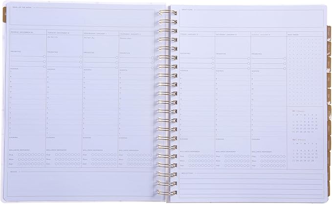 russell+hazel 2025 Spiral Burst Weekly Planner, 12 Month Calendar (January 2025 – December 2025), 9.125" x 11.25” (100613)