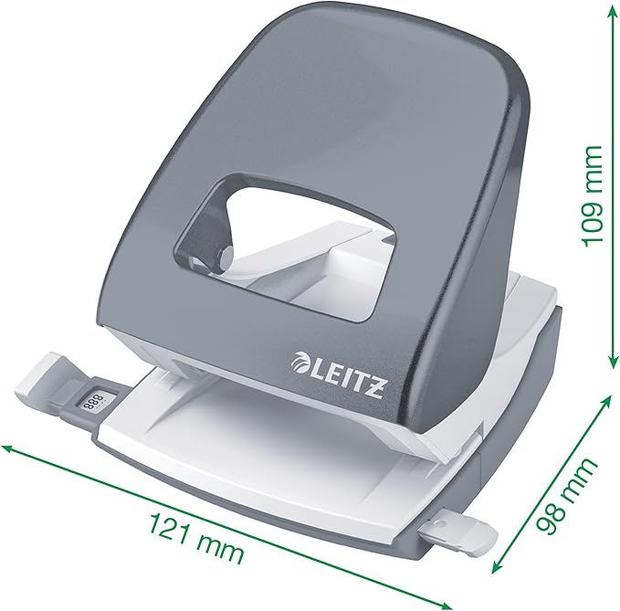Leitz 50951095 Stapler and Hole Punch Set, Staple or Punch Up to 30 Sheets, Includes Staples, Wow Range, Black