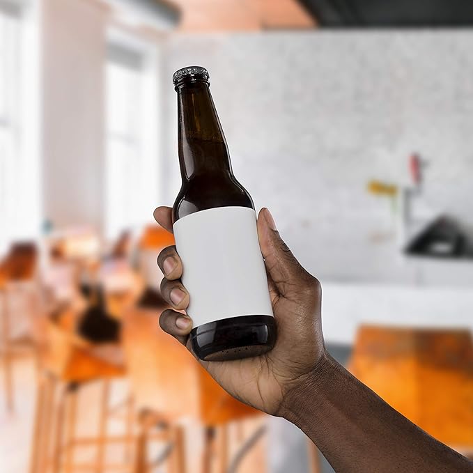 Beer Bottle and Neck Labels from Blank Labels - 4 Per Page - Water-Proof - Template Compatible - Laser and Inkjet Guaranteed - Easy Peel - Made in USA - 250 Sheets - 1000 Bottle and Neck Labels