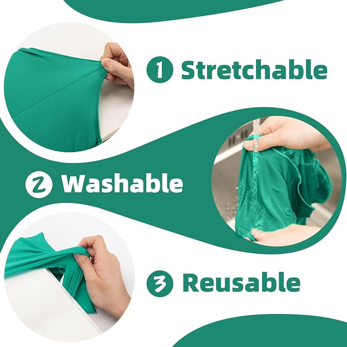 KICNIC DarkGreen Fabric Book Cover for Hardcover, 1 Pack, 6x9 Inch, Up to 8.5”x9.5”, Adjustable School Book Sleeve Protector for Teens, Stretchable Decorative Cloth Book Sox for Book Lovers