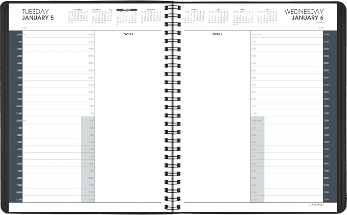 AT-A-GLANCE 2027 Appointment Book Planner, Daily, 8.5" x 11", 24-Hour, Black (702140527)