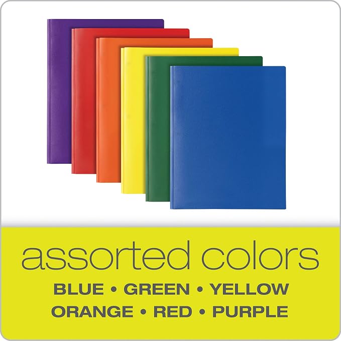 Oxford 2 Pocket Folders with Fasteners,Folder for School and Office,2Pocket Paper Organizer, Plastic Folders, Letter Size,12 Count (13188) (Pack of 4)