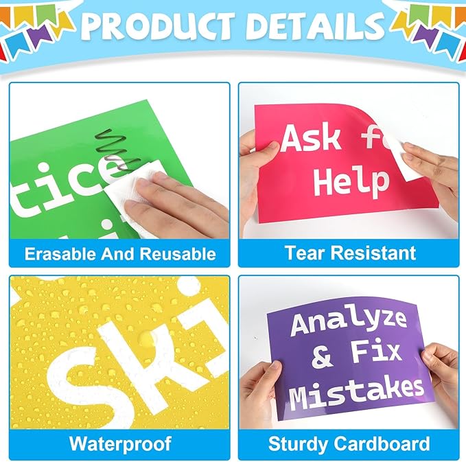 Math Bulletin Board Set How to Learn Math Posters Classroom Decoration Educational Mathematics Paper Cutouts for Classroom Wall Elementary Back to School Supplies