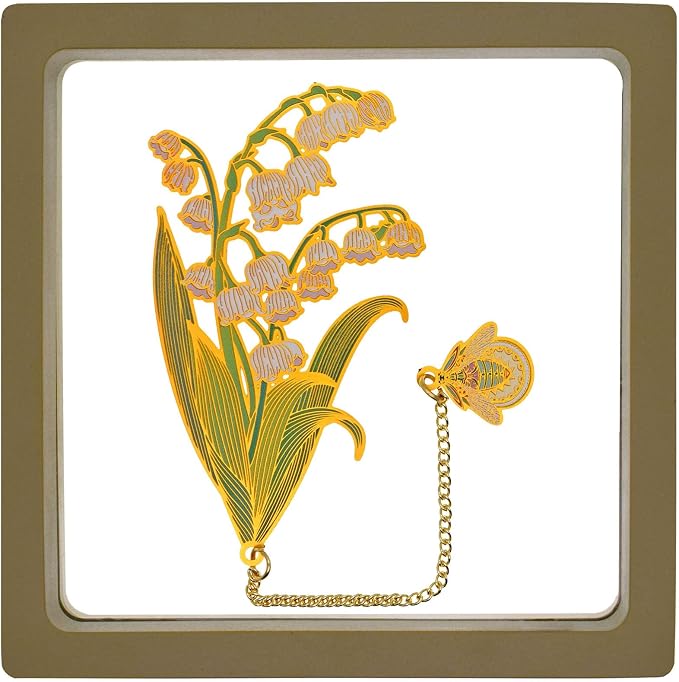 BLBMH 4in1 Metal Flower Bookmarks Birthday Gifts for Women Girl Unique Mother's Day Teacher Appreciation Gifts for Book Lovers Friends Readers Graduation Gifts Book Markers - Lily of the Valley 2