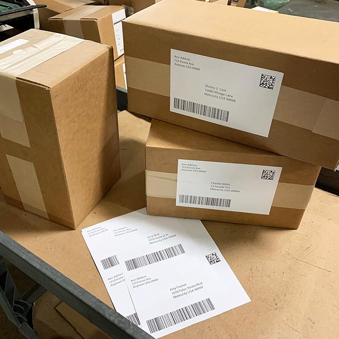 Blank Labels Half Sheet Shipping Labels, 5.5" x 8.5" (5-1/2 x 8-1/2) Permanent White Matte Label, Inkjet and Laser Guaranteed Made in USA- 150 Sheets - 300 Labels