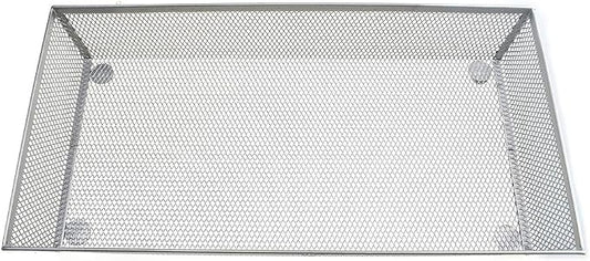 HAHIYO Stackable Mesh Tray Cup 12 x 6 x 2 inches Sturdy Container for Desk Drawer Organizer Collection for Home Office School kitchen Soft Foam Feet No Sharp Edges 1 Pack Silver