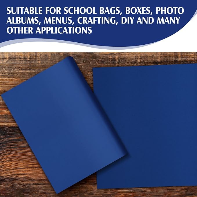 PerKoop Book Cloth for Book Binding 40 x 16 Inch Fabric Surface Paper Backed Bookcover Archival European Durable Strong Bookbinding Supplies Cover Books Album Scrapbooking (Dark Blue)