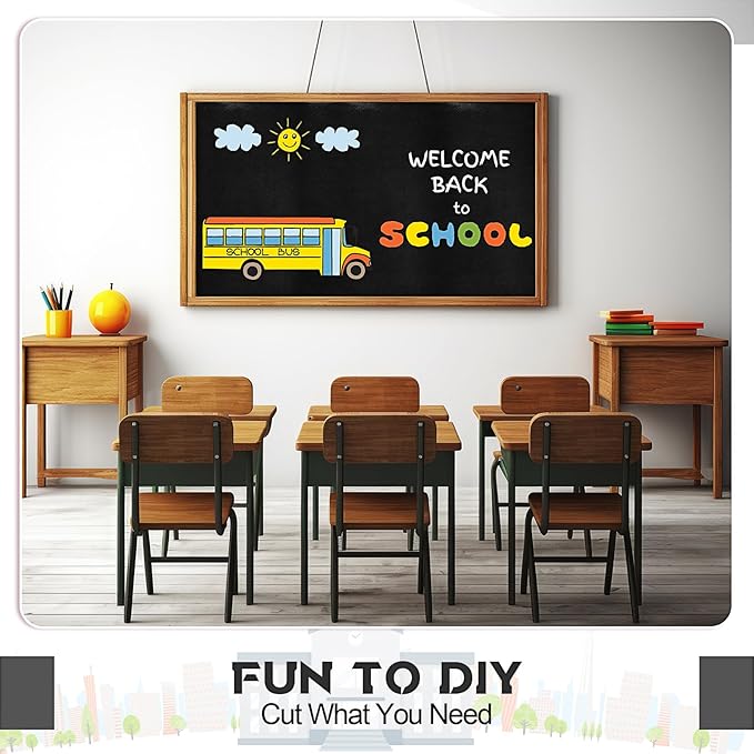 Hahafelt 16 in x 40 Ft Fabric Bulletin Board Roll Classroom Non Woven Fabric Background Decorations Waterproof Wrinkle Resistant Bulletin Board for Back to School Wall Decor(Black,Pure)